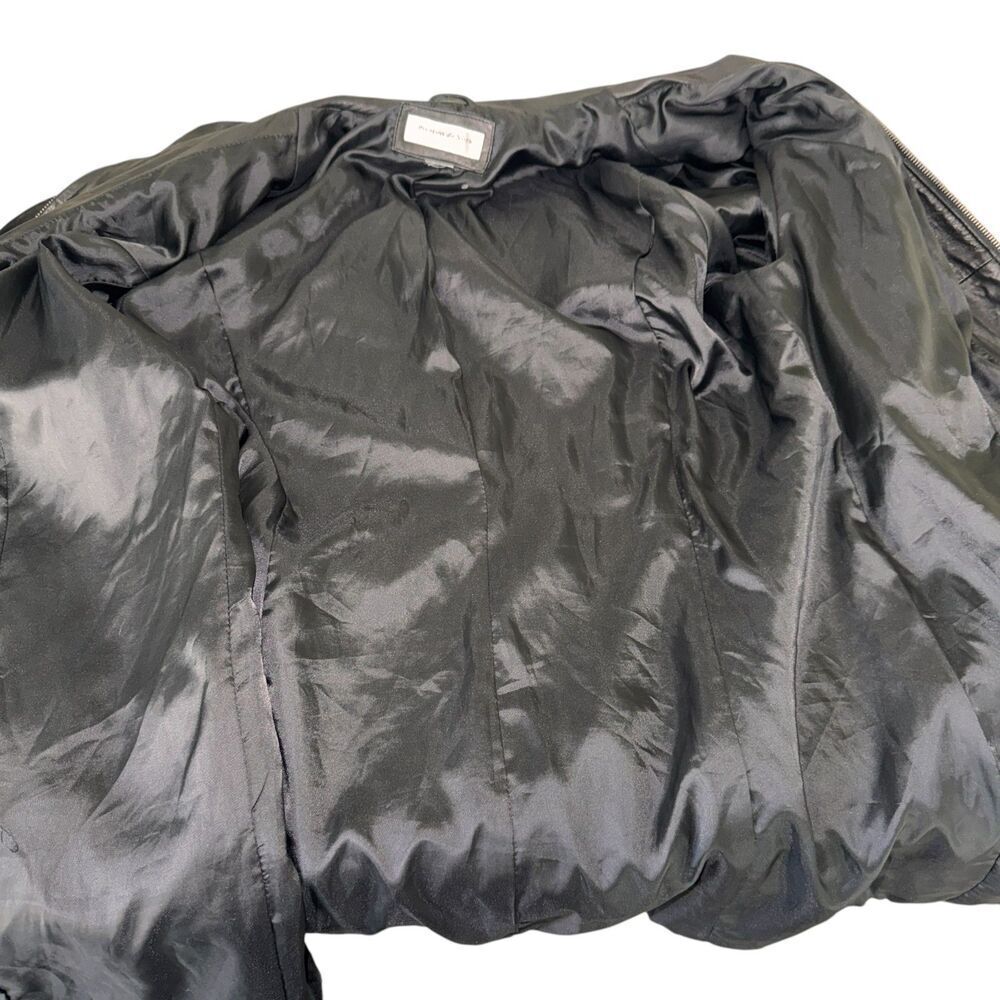 PRESTON & YORK Black Leather Long Trench Coat Women's Large - Picture 3 of 4